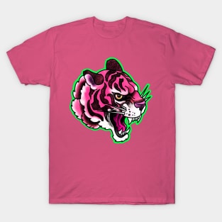 Pink tiger head T-Shirt